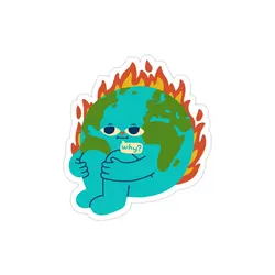 استیکر لپ تاپ کول طوری - زمین در حال سوختن!