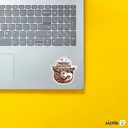 استیکر لپ تاپ کول طوری - خرس خوش‌تیپ
