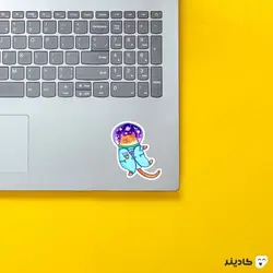 استیکر لپ تاپ کول طوری - گربه فضانورد