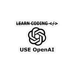 استیکر لپ تاپ شرکت open ai - با چت جی‌بی‌تی کد بزنید!