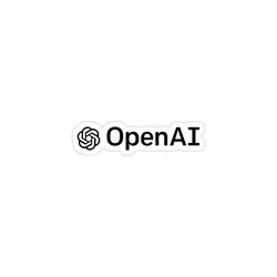 استیکر لپ تاپ شرکت open ai - تایپوگرافی و لوگو کمپانی