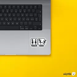 استیکر لپ تاپ ریک و مورتی حل مساله