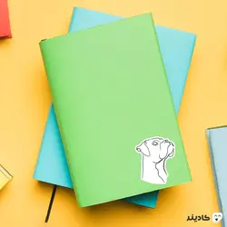 استیکر لپ تاپ لاین ارت - سگ باکسر
