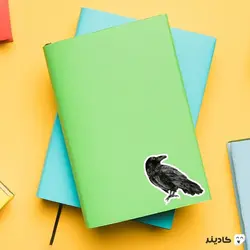 استیکر لپ تاپ سیاه و سفید - کلاغ