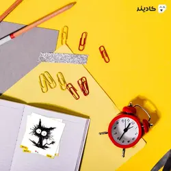 استیکر لپ تاپ سیاه و سفید - گربه