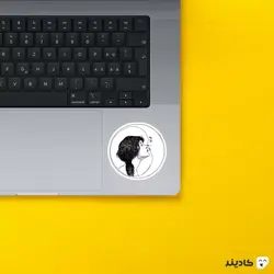استیکر لپ تاپ سیاه و سفید - عشق ماه