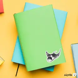 استیکر لپ تاپ سیاه و سفید - سفره ماهی