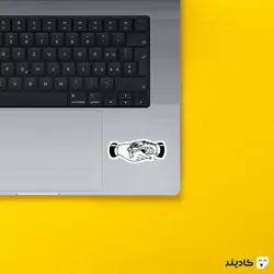 استیکر لپ تاپ سیاه و سفید - به کسی اعتماد نکن