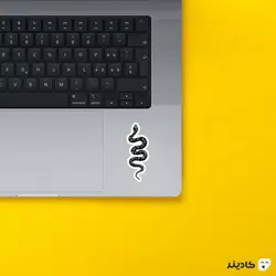 استیکر لپ تاپ سیاه و سفید - مار