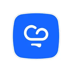 استیکر لپ‌تاپ پشتیبان - مربع آبی