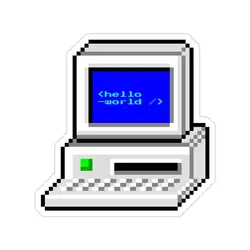 استیکر لپتاپ Hello world
