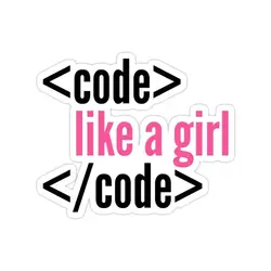 استیکر لپتاپ Code like a girl