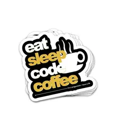 استیکر eat sleep cood coffee