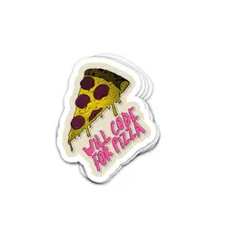 استیکر Will code for pizza