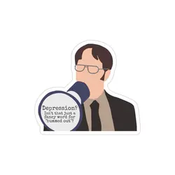 استیکر لپ تاپ سریال آفیس - دویت در حال صحبت با بلندگو