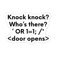 استیکر برنامه نویسی Knock Knock Who is there?