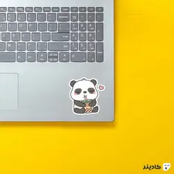 استیکر لپ تاپ پاندا و قهوه