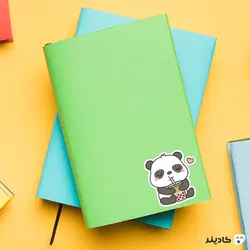 استیکر لپ تاپ پاندا و قهوه