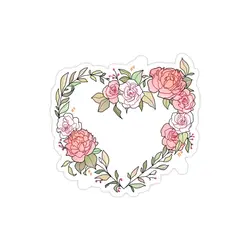 استیکر لپ تاپ قلب گل