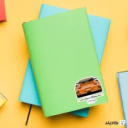 استیکر لپ تاپ شرکت porsche - پورشه GT3 نارنجی