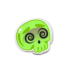 استیکر skull emoji puke