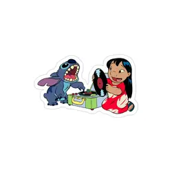 استیکر لیلو و استیچ و گرامافون