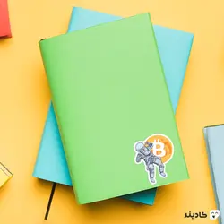 استیکر لپ تاپ بیت کوین و فضانورد