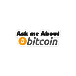 استیکر لپ تاپ از من درباره بیت کوین بپرسید!