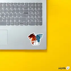 استیکر لپ تاپ سریال گیم آف ترونز - گرگ آتشین و یخی