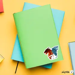 استیکر لپ تاپ سریال گیم آف ترونز - گرگ آتشین و یخی