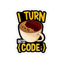 استیکر لپتاپ I Turn Coffee Into Code