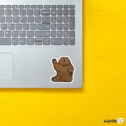استیکر لپتاپ خرس گریزلی