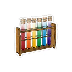 استیکر لپ تاپ استیکر لپ تاپ شیمی - لوله های رنگی آزمایشگاه