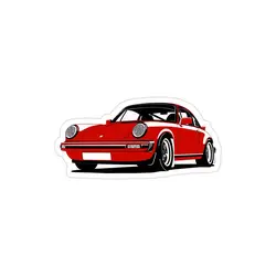استیکر لپ تاپ شرکت porsche - پورشه ۹۱۱ قرمز رنگ
