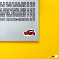استیکر لپ تاپ شرکت porsche - پورشه ۹۱۱ قرمز رنگ