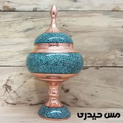 آجیل خوری مسی فیروزه کوب پایه دار - نانو شده - مس حیدری