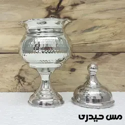 قندان مسی کروم پایه دار مدل اطلس  - مس حیدری