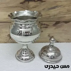 قندان مسی کروم پایه دار مدل اطلس  - مس حیدری