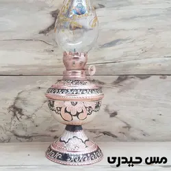 چراغ گرد سوز مسی نقره کوب ساخت زنجان   - مس حیدری
