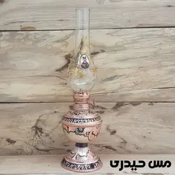 چراغ گرد سوز مسی نقره کوب ساخت زنجان   - مس حیدری