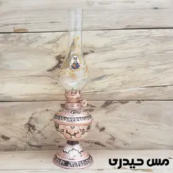 چراغ گرد سوز مسی نقره کوب ساخت زنجان   - مس حیدری