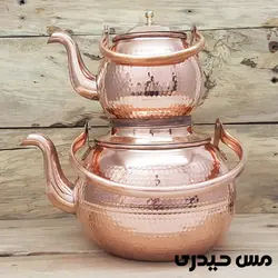 کتری قوری مسی طرح اطلس - ساخت زنجان- مس حیدری