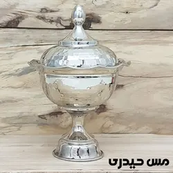 قندان مسی کروم پایه دار مدل سوگل  - مس حیدری