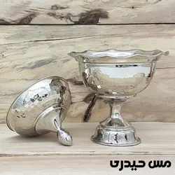 قندان مسی کروم پایه دار مدل سوگل  - مس حیدری