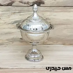 قندان مسی کروم پایه دار مدل سوگل  - مس حیدری