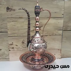 آفتابه لگن توپی مسی نقره کوب ساخت زنجان  - مس حیدری