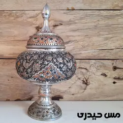 شکلات خوری مسی قلم کاری شده پایه دار ماهلین  - مس حیدری