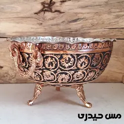 آجیل خوری مسی قلم کاری شده پایه بلند سلنا  - مس حیدری