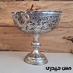 آجیل خوری مسی قلم کاری شده پایه بلند سلنا - مس حیدری
