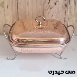 مرغ خوری مسی مستطیلی وارمر دار درب دار  - نانو - مس حیدری